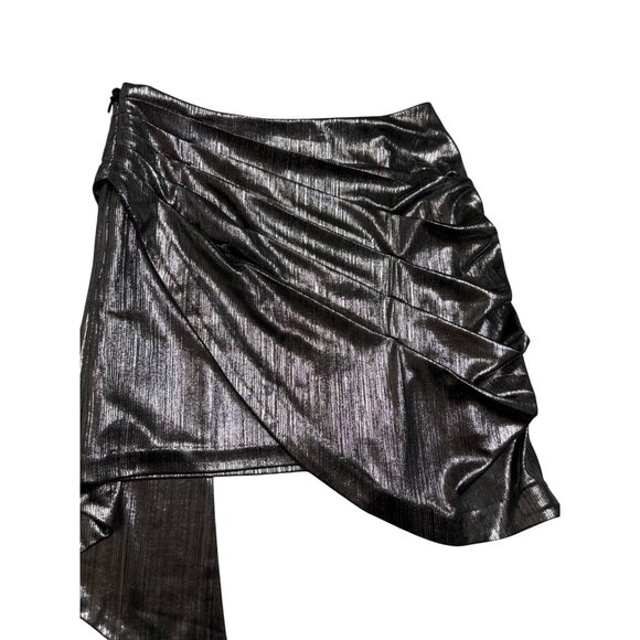 Retrofete Luna Skirt Gunmetal Silver Metallic-sz XS - Picture 12 of 13